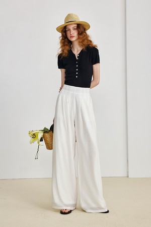 White wide leg pants