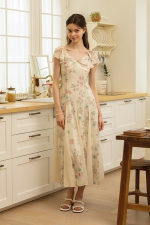 Elegant flower dress_CREAM