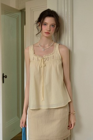 Soft cotton side tie vest