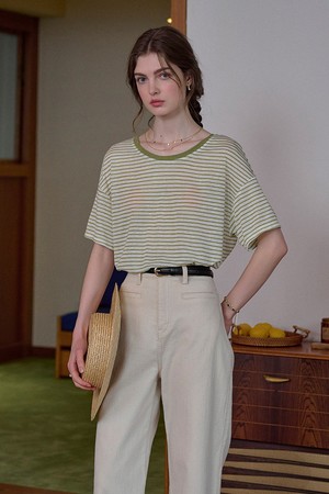 Tie two wear striped top_3color