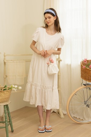 Loose pure white dress_WHITE