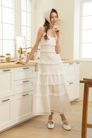 Hollow layered slip dress_WHITE