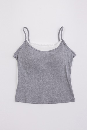 Two fake pieces lace tank top_3color