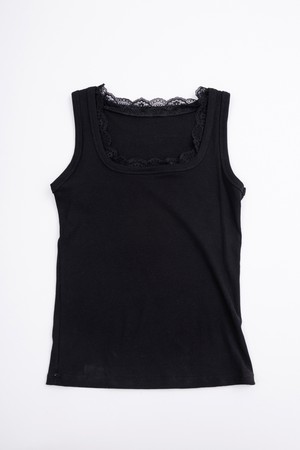 Square neck lace tank top_3color