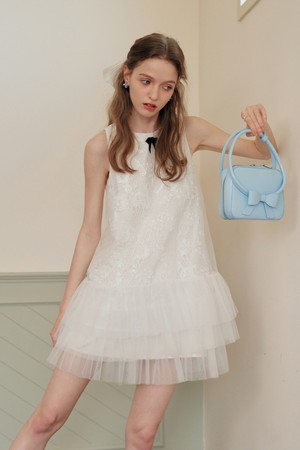 Lace sequin mesh sleeveless dress