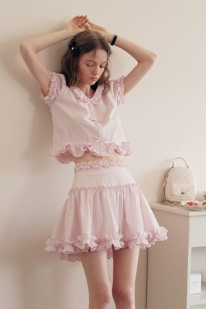 Ruffle striped skirt