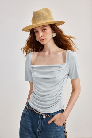Wind tencel square neck top_3color