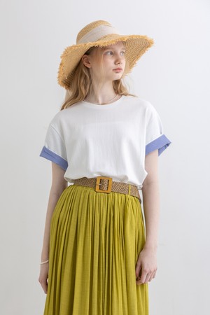 Fake two piece stripes top_3color