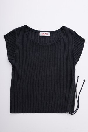 Drawstring knit top_2color