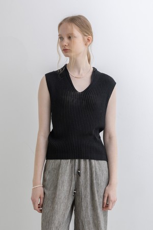 V-neck knit top_2color