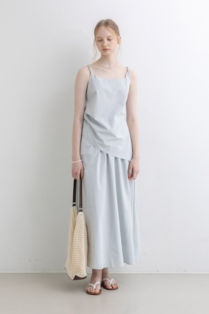 Sling top and skirt two-piece set_BLUE GRAY