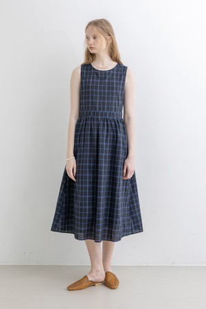 Navy check dress