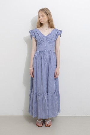Blue vertical stripes dress