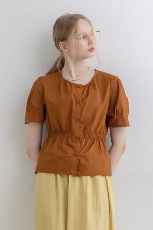 Cinnamon puff shirt_BROWN