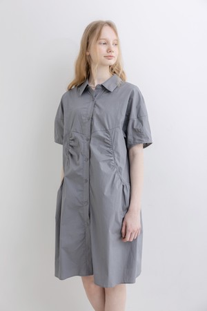 Casual shirt dress_GRAY