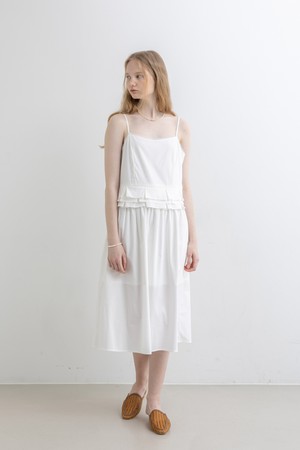 Pleats camisole dress_WHITE