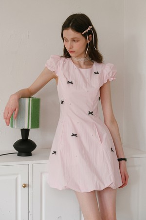 Balloon beaded bow dress