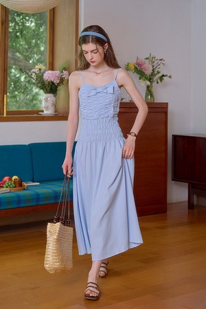 Strap seaside vacation a-line dress