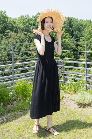 【MARGARIN FINGERS】24fw LACE CHIFFON ONE PIECE 24FW] LACE CHIFFON ONE PIECE (BLACK)_MARGARIN FINGERS - 코오롱몰