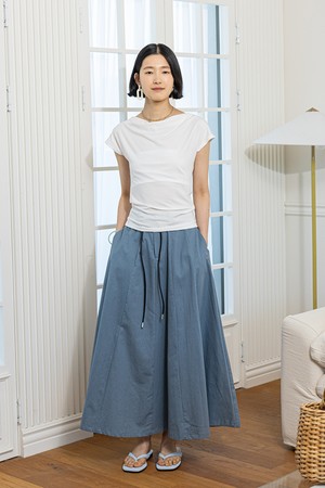 Blue cotton skirt_BLUE
