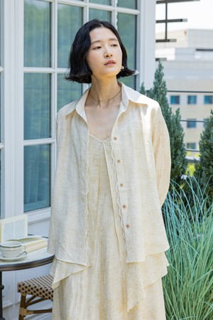 Lace collar shirt_BIEGE