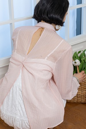 Summer backless shirt_PINK