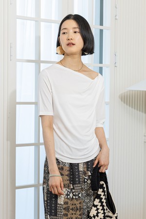 Drape fold top_WHITE