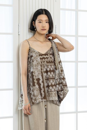 Classical sleeveless top_BROWN