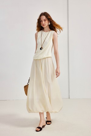 French pleated design dress