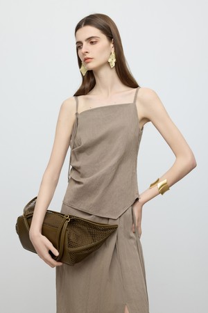 Irregular shirring camisole
