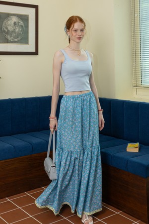 Blue floral skirt