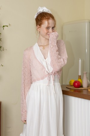 Pink drawstring cardigan