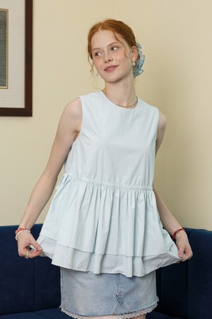 Double hem sleeveless top_MINT