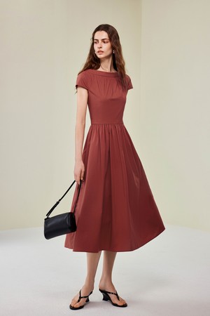 Temperament waist toast dress