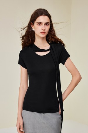 Sense lace-up slim top