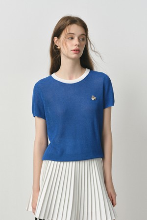 Ocean knit short sleeve top
