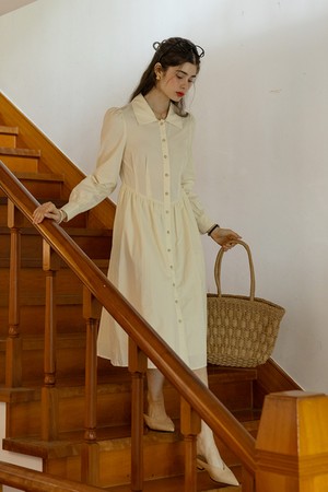 Commuter long sleeve dress_IVORY