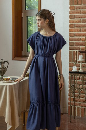 Loose elegant dress_NAVY