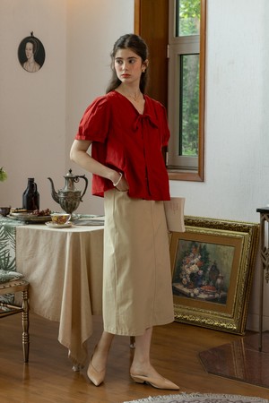 Hip-covering skirt_BEIGE