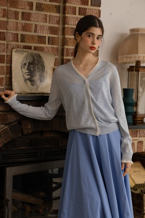 Lace knitted cardigan_4color