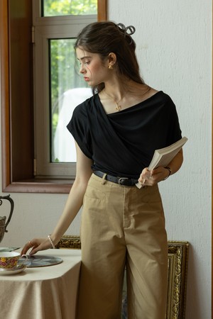 Pleated casual top_2color