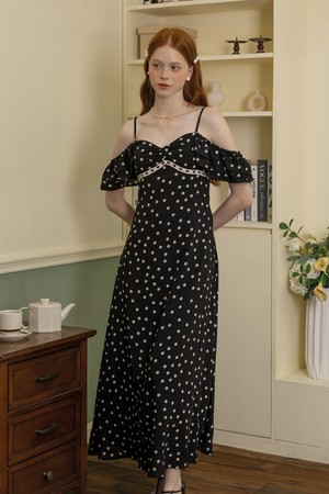 Polka dot playful dress_BLACK
