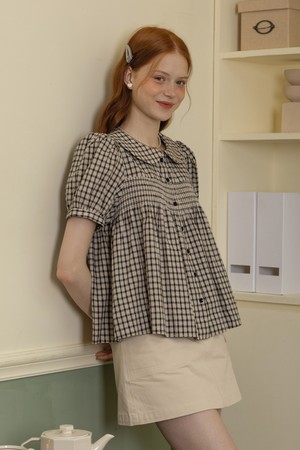 Check collar shirt_BLACK