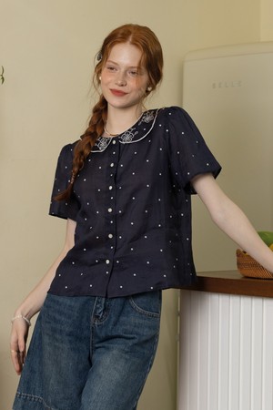 Romantic polka dots shirt_2color