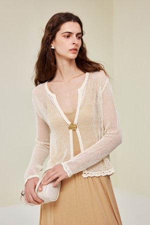 Hollow crochet air cardigan