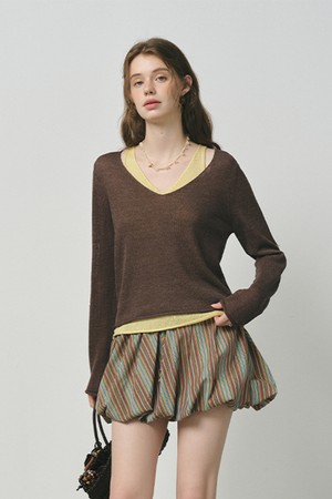 Banding balloon skirt_2color