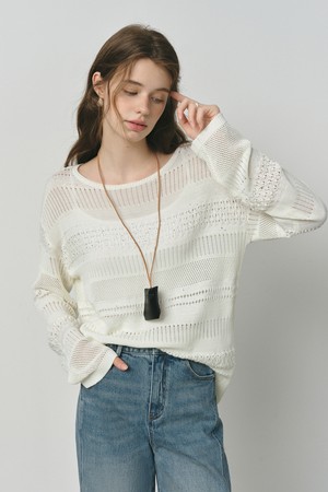 Sequine crochet loose knit top