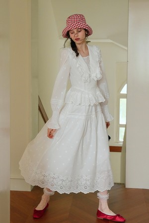 Cotton embroidery skirt