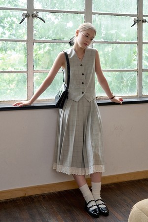 Artistic texture plaid skirt