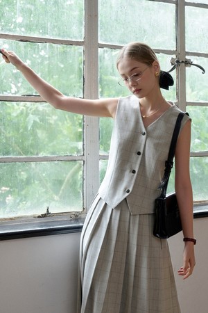 Artistic texture plaid vest